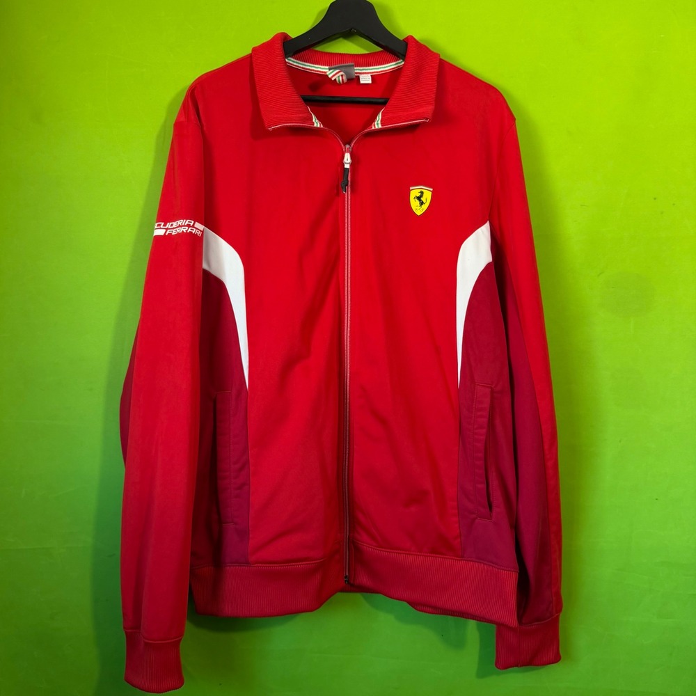 Puma Scuderia Ferrari Track Jacket Mens XL Red Full Zip Racing F1 Sportswear
